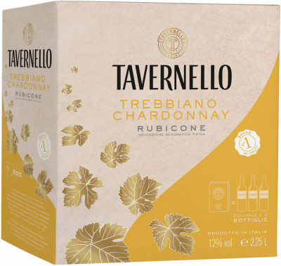 Вино "Tavernello" Trebbiano–Chardonnay, Rubicone IGT, bag-in-box, 2.25 л