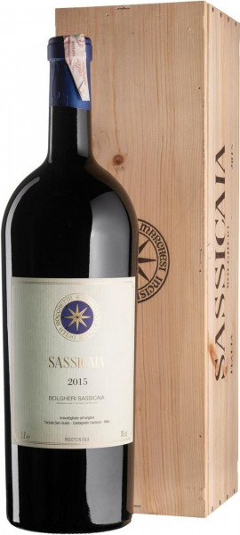 Вино Tenuta San Guido, "Sassicaia", Bolgheri Sassicaia DOC, 2015, wooden box, 3 л