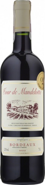 Вино "Tour de Mandelotte" Bordeaux AOC Rouge, 0.375 л