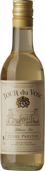 Вино "Tour du Vosc" Cuvee Prestige Blanc Sec, 0.187 л