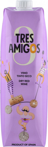 Вино "Tres Amigos" Tinto Seco, Tetra Prism, 1 л