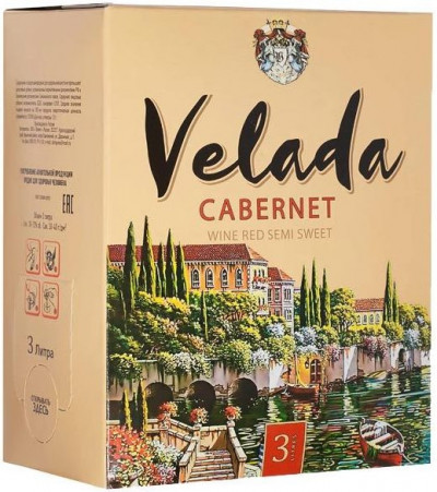 Вино "Velada" Cabernet, bag-in-box, 3 л