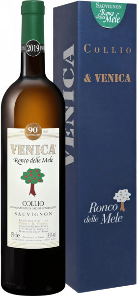 Вино Venica & Venica, Sauvignon Collio DOC "Ronco delle Mele", 2019, gift box, 1.5 л