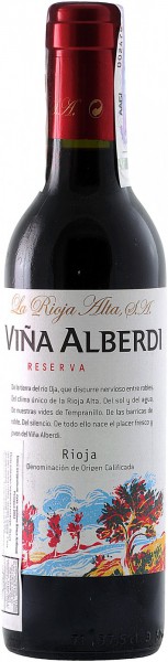 Вино "Vina Alberdi" Reserva, La Rioja Alta, 2006, 0.375 л