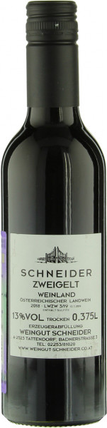 Вино Weingut Schneider, Zweigelt, 2018, 0.375 л
