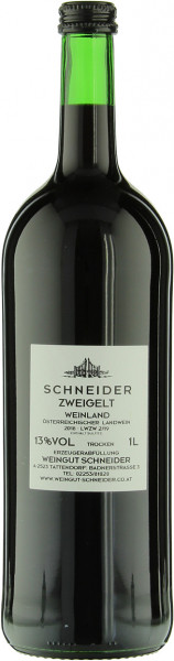 Вино Weingut Schneider, Zweigelt, 2018, 1 л