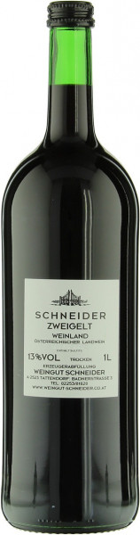 Вино Weingut Schneider, Zweigelt, 2019, 1 л