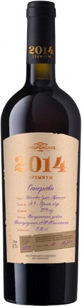 Вино Zaporozhskoe, Saperavi "Premium", 2014