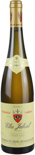 Вино Zind-Humbrecht, Pinot Gris "Clos Jebsal" Vendanges Tardives AOC, 2000