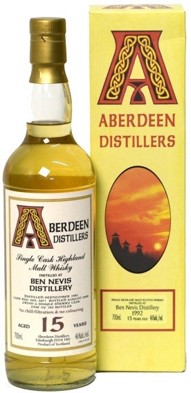 Виски "Aberdeen Distillers" Ben Nevis 15 Years Old, 1992, gift box, 0.7 л