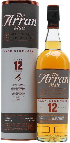 Виски "Arran" 12 years, Cask Strength (Batch №4), in tube, 0.7 л