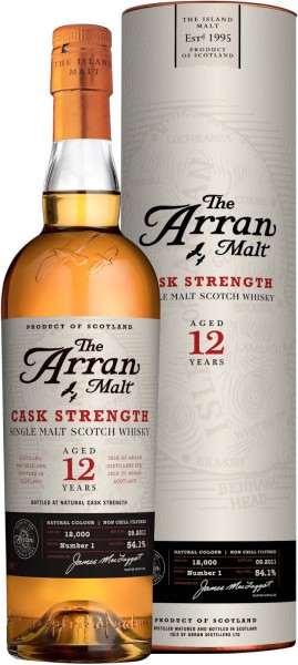 Виски Arran 12 years, Cask Strength, in tube, 0.7 л