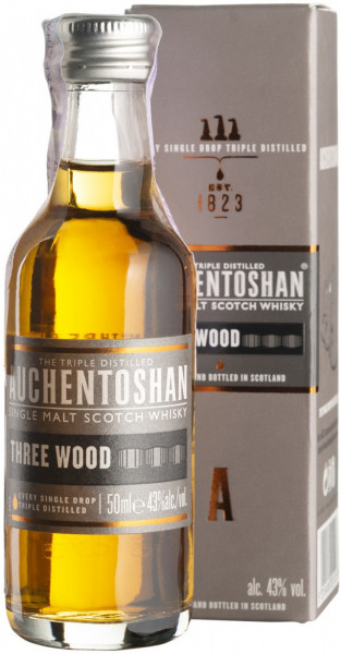 Виски Auchentoshan, "Three Wood", gift box, 0.05 л