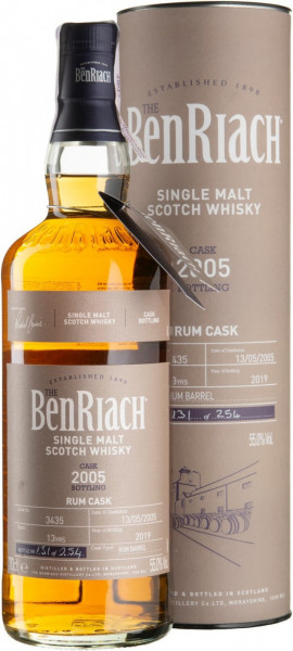 Виски Benriach, "Cask Bottling" Rum Cask 13 Years (cask #3435), 2005, in tube, 0.7 л
