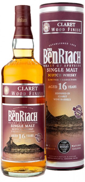Виски Benriach "Claret Wood Finish" 16 years old, in tube, 0.7 л