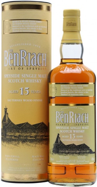Виски Benriach "Sauternes Wood Finish", 15 Years Old, in tube, 0.7 л