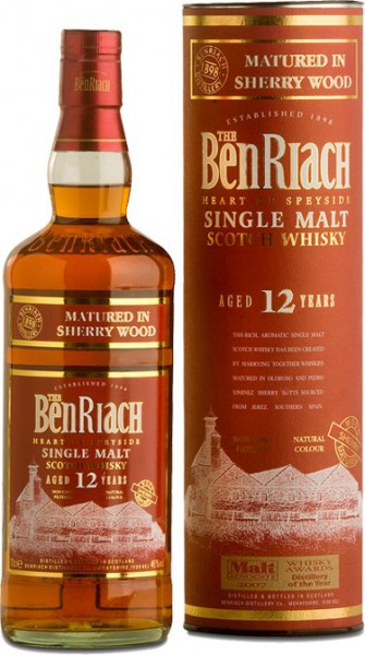 Виски "Benriach" Sherry Wood, 12 Years Old, in tube, 0.7 л