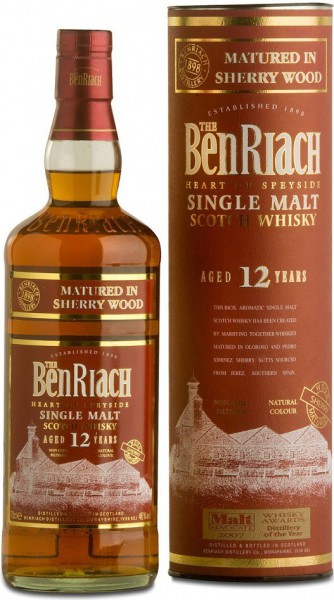 Виски Benriach, Sherry Wood Matured, 12 years old, in tube, 0.7 л