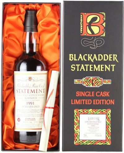 Виски Blackadder, "Raw Cask Statement" Bladnoch 25 Years Old Sherry Cask Finish, 1991, gift box, 0.7 л