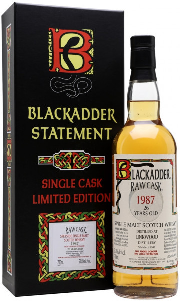 Виски Blackadder, "Raw Cask Statement" Linkwood 26 Years Old, 1987, gift box, 0.7 л