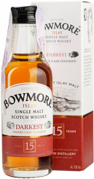 Виски "Bowmore" 15 Years Old, gift box, 0.05 л