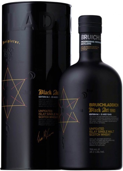 Виски Bruichladdich, "Black Art" Edition 04.1, 1990, in tube, 0.7 л