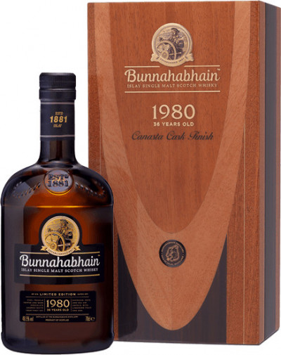 Виски "Bunnahabhain" Canasta Cask Finish, 1980, wooden box, 0.7 л