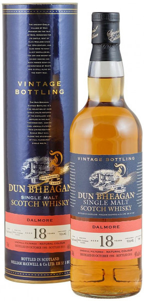 Виски "Dun Bheagan" Dalmore 18 Years Old (46%), 1996, in tube, 0.7 л