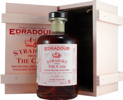 Виски Edradour, Chateauneuf-du-Pape Cask Finish, 10 Years, 2002 (55.9%), gift box, 0.5 л