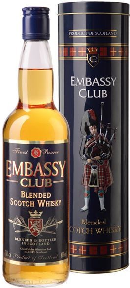 Виски "Embassy Club" 3 Years Old, metal tube, 0.7 л
