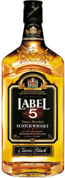 Виски Finest Blended Scotch Whisky "Label 5", 0.5 л