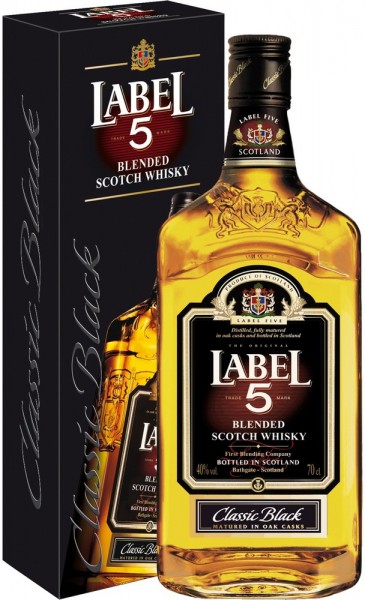 Виски Finest Blended Scotch Whisky "Label 5", gift box, 0.7 л