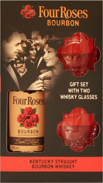 Виски "Four Roses", gift box with 2 glasses, 0.7 л