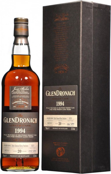 Виски Glendronach, "Single Cask" Pedro Ximenez Sherry Puncheon, 20 Years Old, 1994, gift box, 0.7 л
