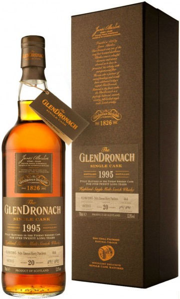 Виски Glendronach, "Single Cask" Pedro Ximenez Sherry Puncheon, 20 Years Old, 1995, gift box, 0.7 л