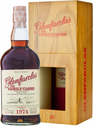 Виски Glenfarclas 1974 "Family Casks" (42,7%), wooden box, 0.7 л