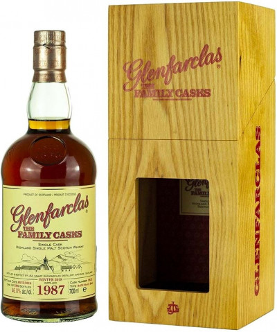 Виски Glenfarclas 1987 "Family Casks" (46%), wooden box, 0.7 л