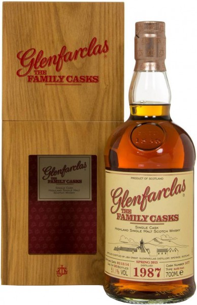Виски Glenfarclas 1987 Family Casks (51.1%), in gift box, 0.7 л