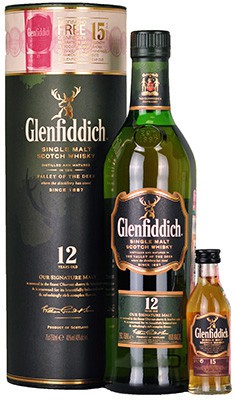Виски Glenfiddich 12yo + 15yo, gift set, 0.8 л