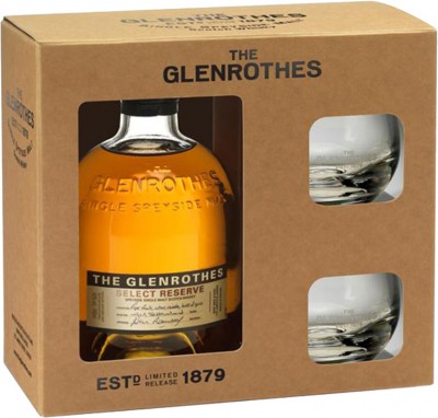 Виски Glenrothes, Single Speyside Malt Select Reserve, with 2 glasses, 0.7 л