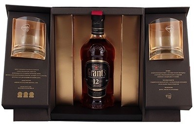 Виски "Grant's" 12 Years Old, gift box with 2 glasses, 0.75 л