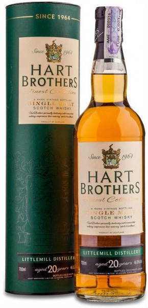 Виски Hart Brothers, Littlemill 20 Years Old, 1990, in tube, 0.7 л