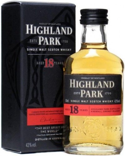 Виски Highland Park, 18 Years Old, with box, 50 мл