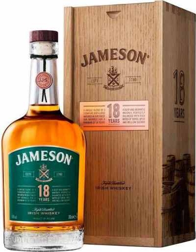 Виски "Jameson" 18 Years Old, wooden box, 0.7 л
