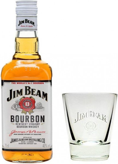 Виски "Jim Beam" with glass, 0.7 л