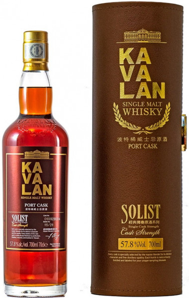Виски Kavalan, "Solist" Port Cask (57,8%), in tube, 0.7 л