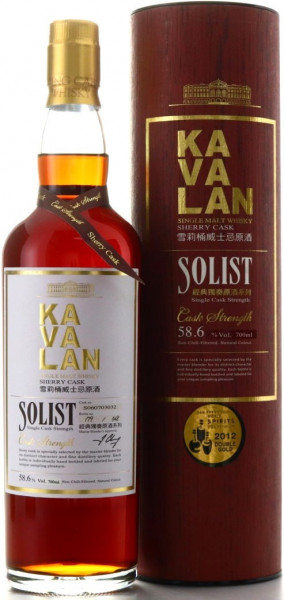 Виски Kavalan, "Solist" Sherry Cask (58,6%), in tube, 0.7 л