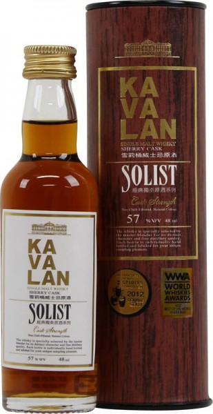 Виски Kavalan, "Solist" Sherry Cask, in tube, 48 мл