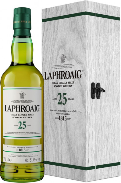 Виски "Laphroaig" 25 Years Old (51,4%), gift box, 0.7 л