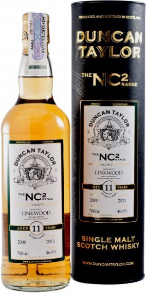 Виски "Linkwood" 11 Years Old, "NC2", 2000, gift tube, 0.7 л